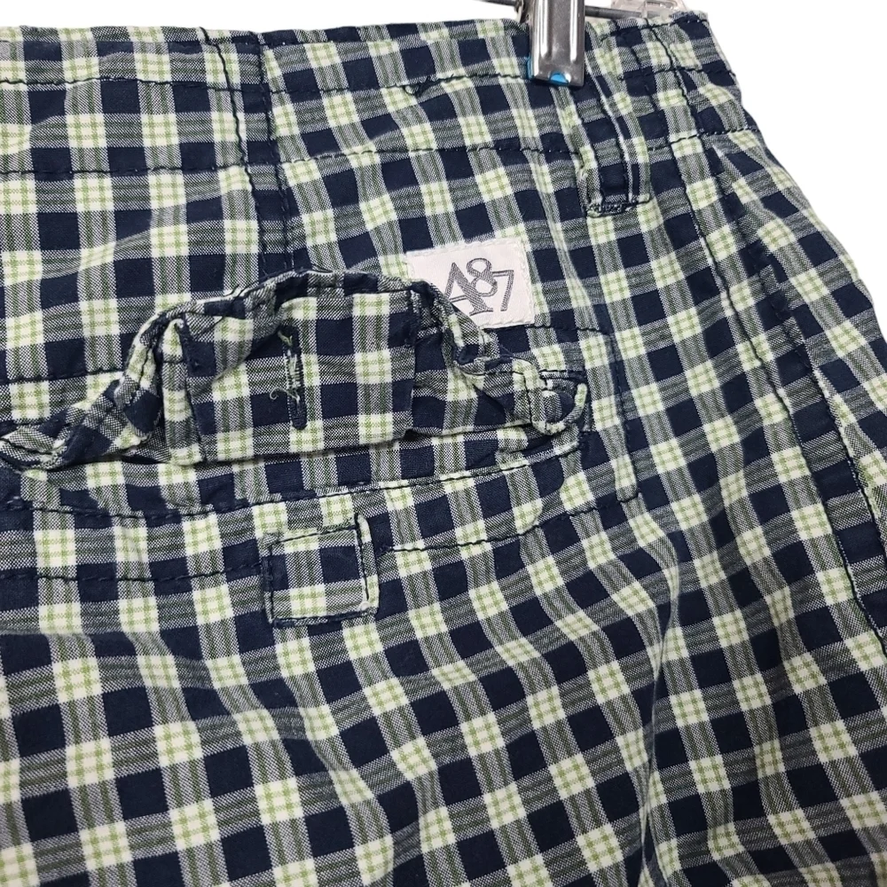 Aeropostale Plaid Blue Green Shorts 32